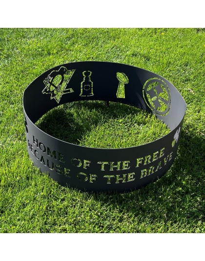 Round Fire Pit Sports Theme